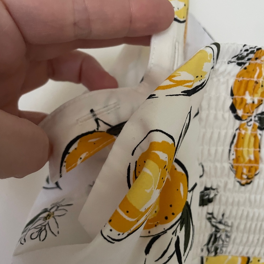 White Lemon Print Midi Dress - Yellow Floral Sundress - Picture 5 of 6